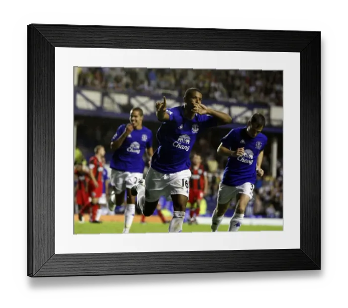 Framed Print : Jermaine Beckford's Thrilling Goal Celebration: Everton's Victory in the Carling Cup Second Round vs Huddersfield (2010) Framed Print : Jermaine Beckford's Thrilling Goal Celebration: Everton's Victory in the Carling Cup Second Round vs Huddersfield (2010)