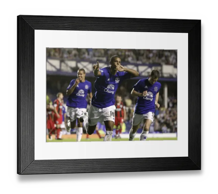 Framed Print : Jermaine Beckford's Penalty Seals Everton's 3-0 Victory Over Huddersfield Town (Carling Cup 2010)