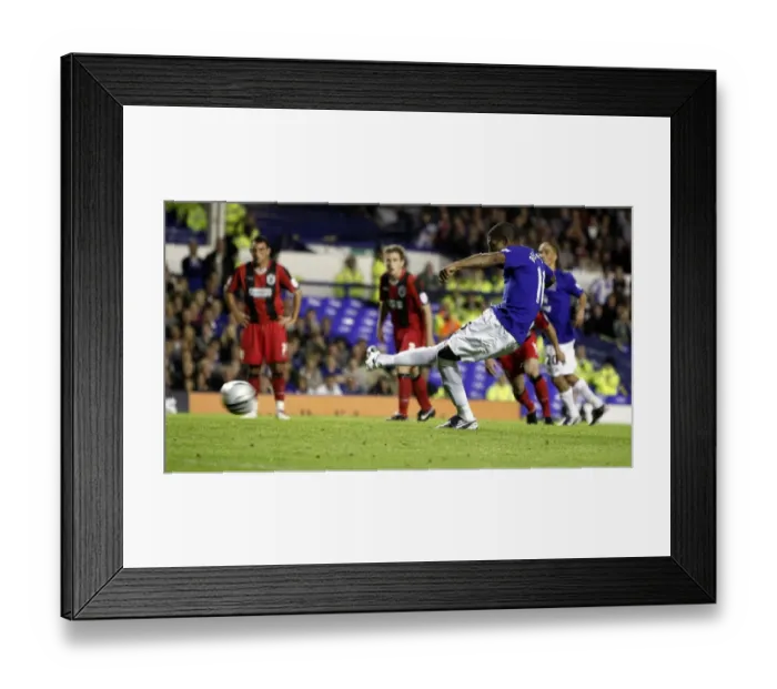 Framed Print : Jermaine Beckford Scores Penalty for Everton Against Huddersfield Town in Carling Cup Second Round (25 August 2010) Framed Print : Jermaine Beckford Scores Penalty for Everton Against Huddersfield Town in Carling Cup Second Round (25 August 2010)