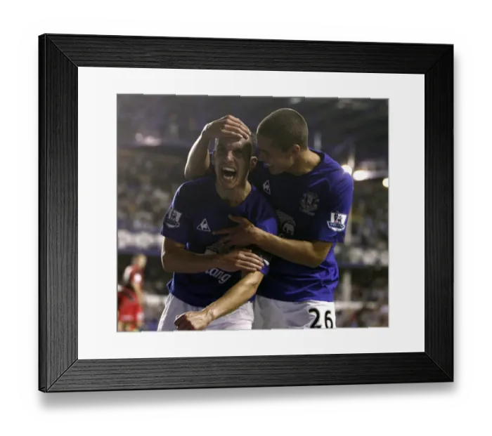 Framed Print : Five-Star Everton: Osman and Rodwell's Carling Cup Goal Celebration (25 August 2010)