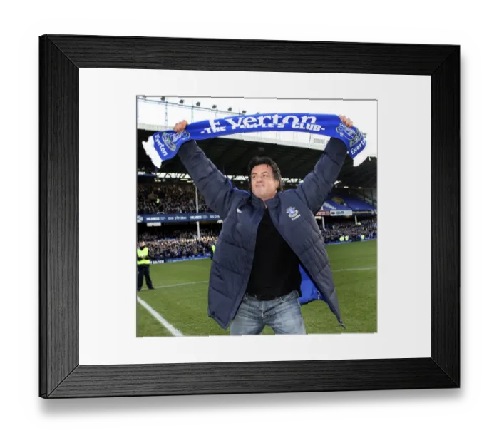 Framed Print : Slyvester Stallone's Surprise Visit: Everton vs. Reading, FA Barclays Premiership, Goodison Park (14 / 01 / 07)
