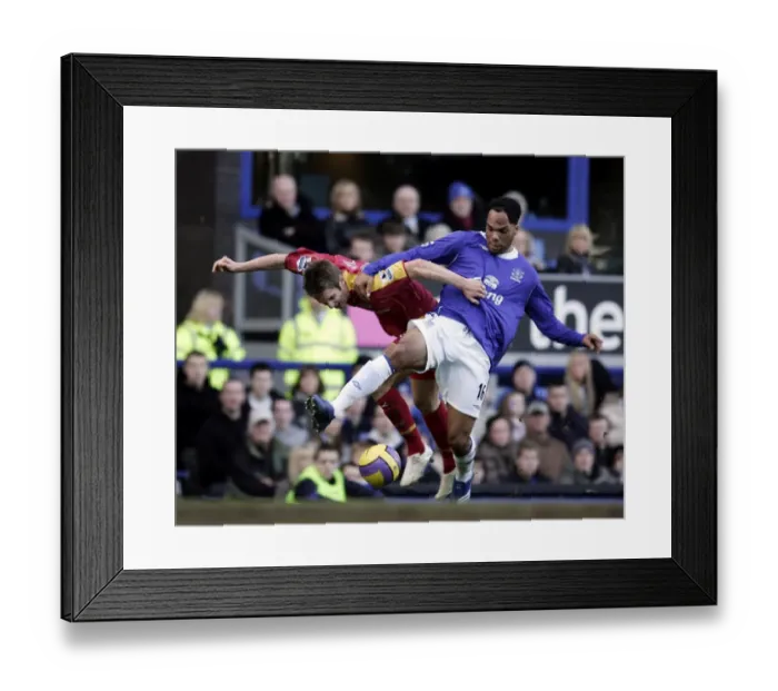 Framed Print : Joleon Lescott vs Kevin Doyle: A Contested Clash at Goodison Park (Everton vs Reading, FA Barclays Premiership, 14 / 01 / 07)
