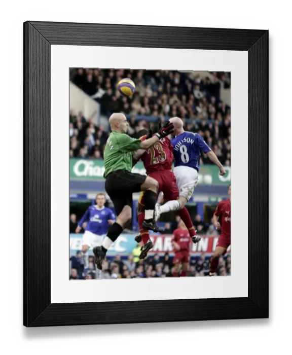 Framed Print : Everton v Reading Andy Johnson scores Framed Print : Everton v Reading Andy Johnson scores