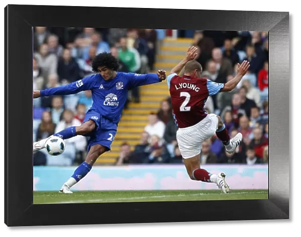 Intense Soccer Rivalry: Fellaini vs. Young Showdown - Aston Villa vs. Everton, Barclays Premier League (2010)