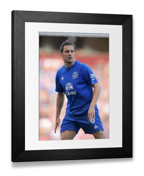 Framed Print : Phil Jagielka in Action at Aston Villa's Villa Park during the 2010 Premier League Match