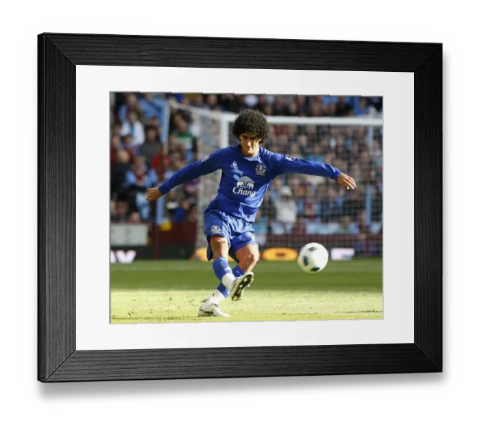 Framed Print : Thunderous Performance: Marouane Fellaini's Unforgettable Game Against Aston Villa (Everton vs. Aston Villa, Barclays Premier League, 2010)