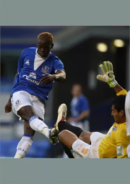 Louis Saha Scores for Everton against Malaga at Goodison Park