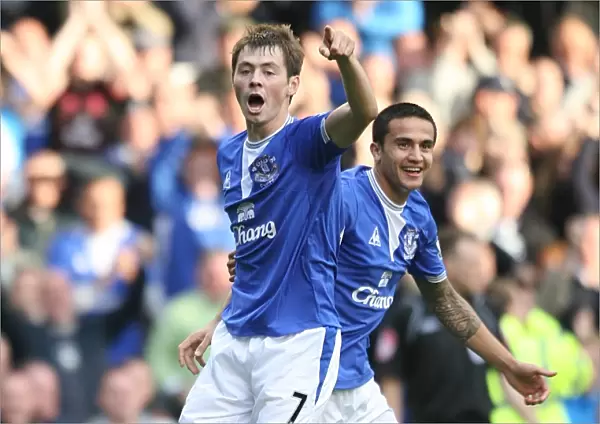 Everton's Bilyaletdinov and Cahill: United in Celebration after Scoring the Equalizer against Wolverhampton