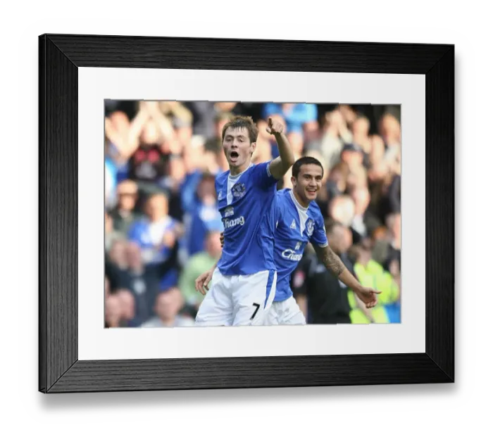 Framed Print : Everton's Bilyaletdinov and Cahill: United in Celebration after Scoring the Equalizer against Wolverhampton Framed Print : Everton's Bilyaletdinov and Cahill: United in Celebration after Scoring the Equalizer against Wolverhampton