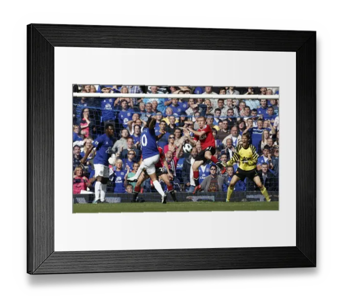 Framed Print : Mikel Arteta's Triumph: Everton's Thrilling 3-Goal Victory Over Manchester United at Goodison Park (Barclays Premier League) Framed Print : Mikel Arteta's Triumph: Everton's Thrilling 3-Goal Victory Over Manchester United at Goodison Park (Barclays Premier League)