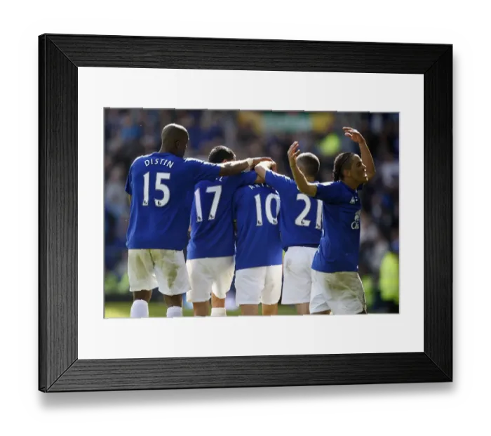 Framed Print : Everton's Triumph: Mikel Arteta Scores Hat-trick Against Manchester United at Goodison Park