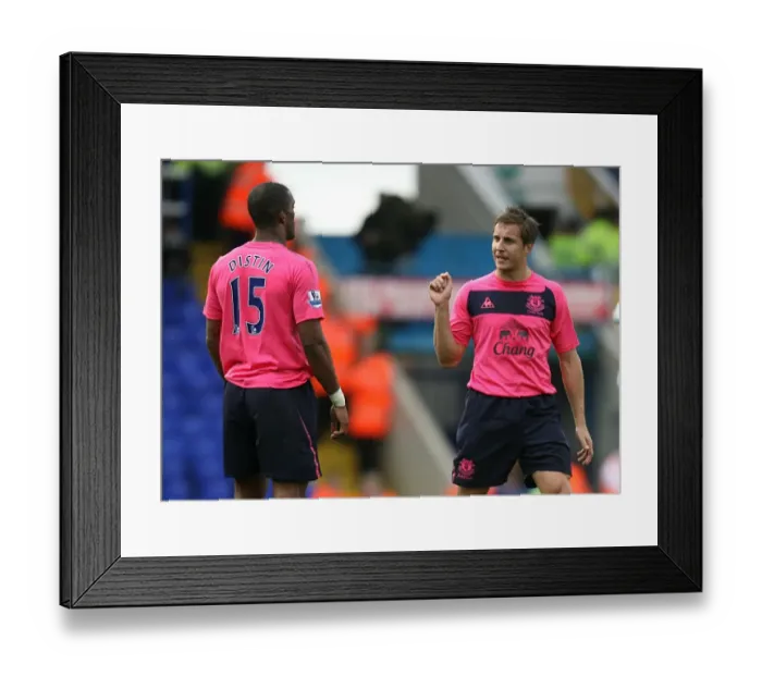Framed Print : Jagielka and Distin in Action: Everton vs. Birmingham City, Barclays Premier League (October 2, 2010, St. Andrews Stadium) Framed Print : Jagielka and Distin in Action: Everton vs. Birmingham City, Barclays Premier League (October 2, 2010, St. Andrews Stadium)