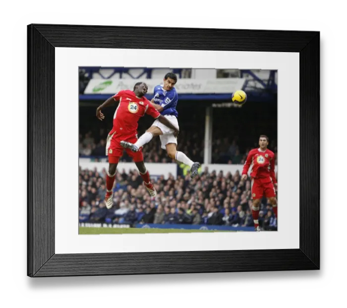 Framed Print : Everton v Blackburn Rovers Mikel Arteta gets a header on goal under pressure Framed Print : Everton v Blackburn Rovers Mikel Arteta gets a header on goal under pressure