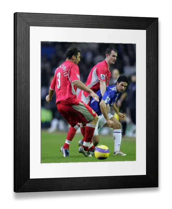 Framed Print : Everton vs Blackburn Rovers: Mikel Arteta Faces Off Against Zura Khizanishvili and Francis Jeffers at Goodison Park, FA Barclays Premiership, 10 / 02 / 07 Framed Print : Everton vs Blackburn Rovers: Mikel Arteta Faces Off Against Zura Khizanishvili and Francis Jeffers at Goodison Park, FA Barclays Premiership, 10 / 02 / 07