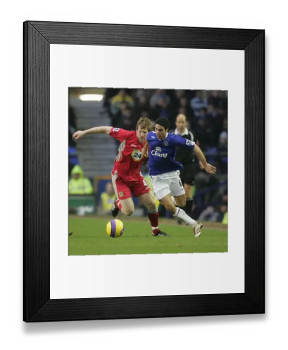 Framed Print : Mikel Arteta vs. Andy Todd: A Battle at Goodison Park - Everton vs. Blackburn Rovers, FA Barclays Premiership, 10 / 02 / 07
