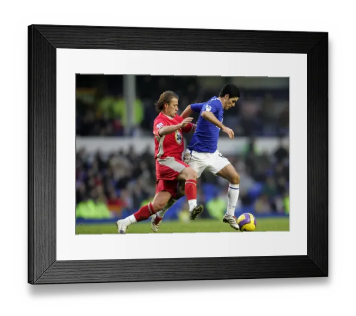 Framed Print : Mikel Arteta vs Tugay: A Battle at Goodison Park - Everton vs Blackburn Rovers, FA Barclays Premiership, 10 / 02 / 07
