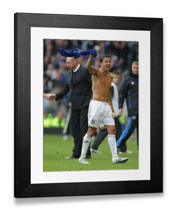 Framed Print : Tim Cahill's Triumph: Everton's Victory Over Liverpool at Goodison Park - Premier League Soccer Framed Print : Tim Cahill's Triumph: Everton's Victory Over Liverpool at Goodison Park - Premier League Soccer
