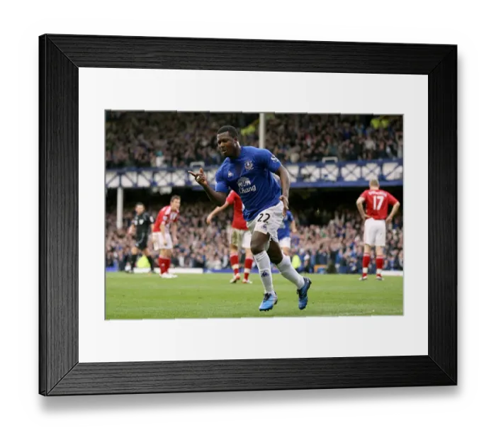 Framed Print : Everton's Yakubu Scores the Opener: Everton FC vs Stoke City (30 October 2010, Goodison Park)