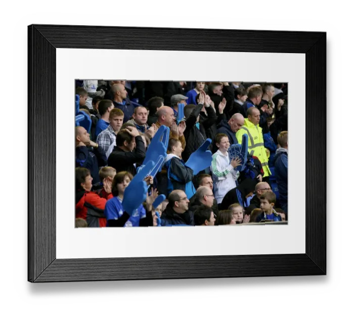 Framed Print : A Sea of Passion: Everton FC Fans in Full Force at Goodison Park during the Everton vs Stoke City Barclays Premier League Match (30 October 2010)