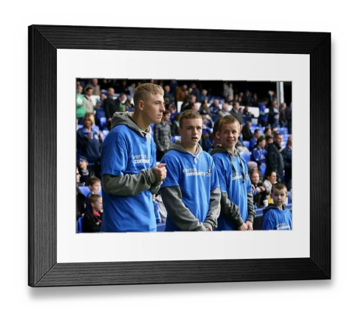 Framed Print : Half-Time Unity: Everton FC Community Engagement at Goodison Park (Everton vs Stoke City, Barclays Premier League, 30 October 2010)