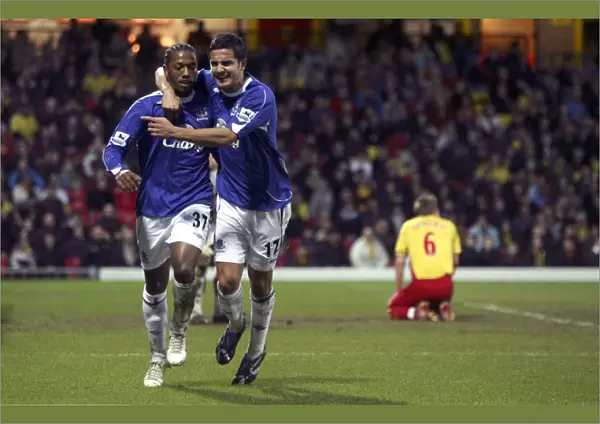 Watford v Everton - Manuel Fernandes celebrates scoring