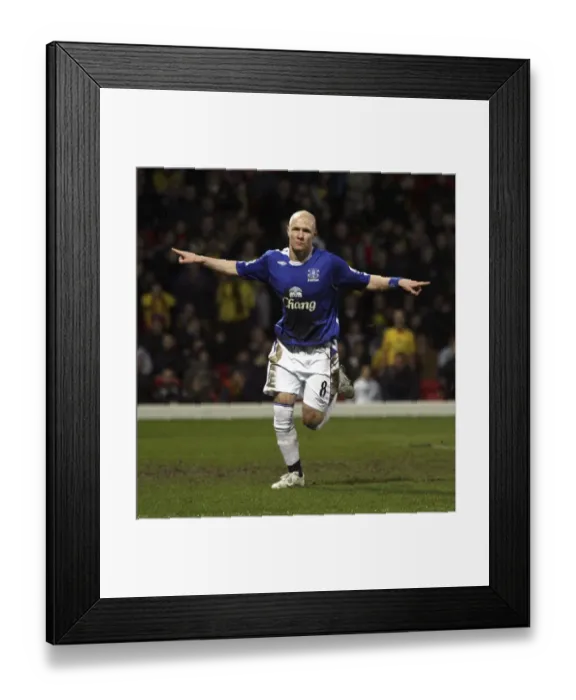 Framed Print : Andy Johnson's Euphoric Celebration: Everton's Unforgettable Second Goal vs. Watford Framed Print : Andy Johnson's Euphoric Celebration: Everton's Unforgettable Second Goal vs. Watford