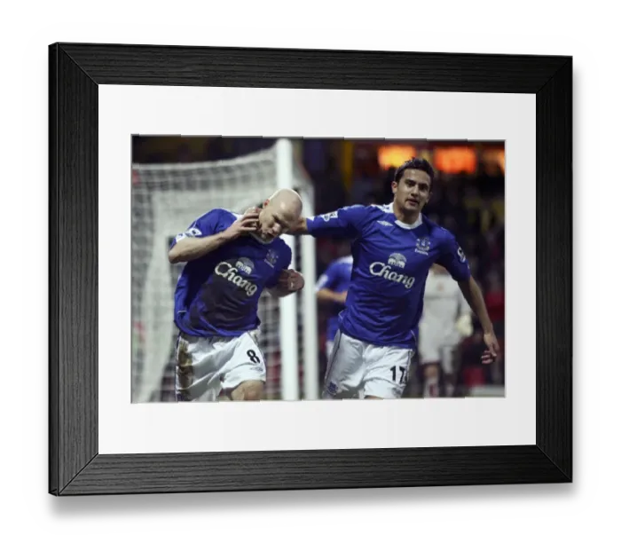 Framed Print : Everton's Unstoppable Duo: Johnson and Cahill Celebrate the Toffees Second Goal Against Watford Framed Print : Everton's Unstoppable Duo: Johnson and Cahill Celebrate the Toffees Second Goal Against Watford