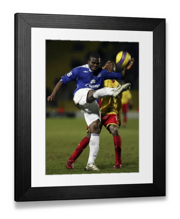 Framed Print : Watford v Everton - Joseph Yobo in action Framed Print : Watford v Everton - Joseph Yobo in action
