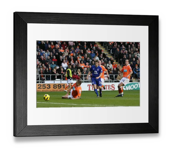 Framed Print : Seamus Coleman Scores Everton's Second Goal Against Blackpool in Premier League (Nov 2010) Framed Print : Seamus Coleman Scores Everton's Second Goal Against Blackpool in Premier League (Nov 2010)