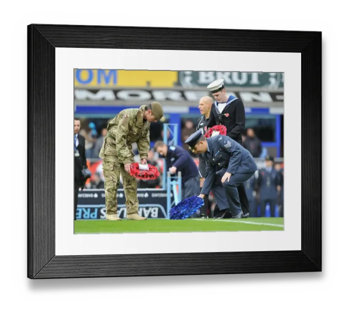 Framed Print : Remembrance Day Tribute at Goodison Park: Everton vs. Arsenal - Soldiers Honor Fallen Heroes with Wreath-Laying Ceremony Framed Print : Remembrance Day Tribute at Goodison Park: Everton vs. Arsenal - Soldiers Honor Fallen Heroes with Wreath-Laying Ceremony