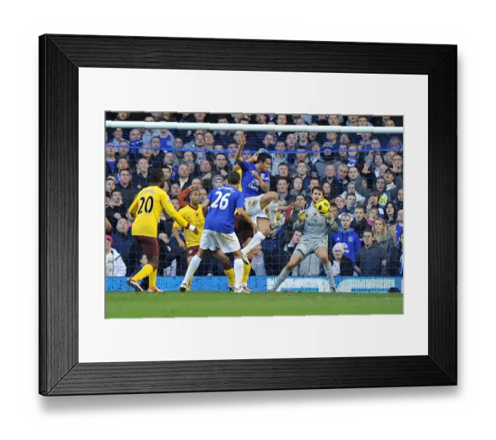 Framed Print : Tim Cahill's Thunderbolt: Everton's First Goal vs. Arsenal, Barclays Premier League, Goodison Park