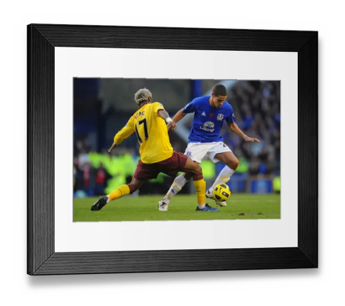 Framed Print : Clash of Midfield Maestros: Rodwell vs. Song (Everton vs. Arsenal, Barclays Premier League, Goodison Park, 14 November 2010) Framed Print : Clash of Midfield Maestros: Rodwell vs. Song (Everton vs. Arsenal, Barclays Premier League, Goodison Park, 14 November 2010)