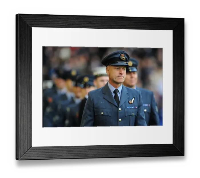 Framed Print : Salute to the Armed Forces: Everton vs Arsenal (Barclays Premier League, Goodison Park, 14 November 2010) - Pre-Match Tribute to the Royal Air Force and Royal Navy