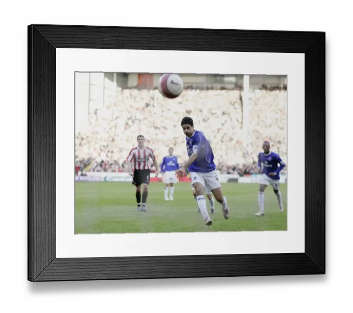 Framed Print : Sheffield United v Everton Mikel Arteta scores the first goal for Everton Framed Print : Sheffield United v Everton Mikel Arteta scores the first goal for Everton