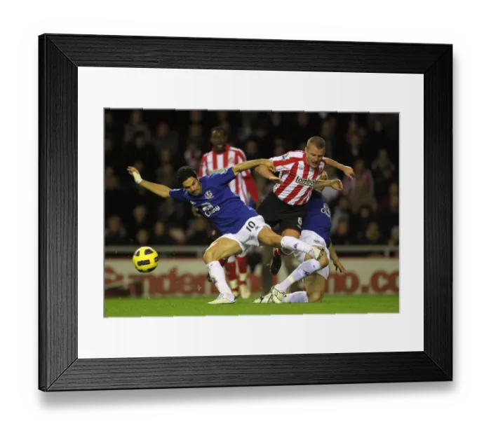 Framed Print : Jagielka and Arteta's Overpowering Sandwich: Everton's Victory Over Sunderland's Cattermole (BPL 2010) Framed Print : Jagielka and Arteta's Overpowering Sandwich: Everton's Victory Over Sunderland's Cattermole (BPL 2010)
