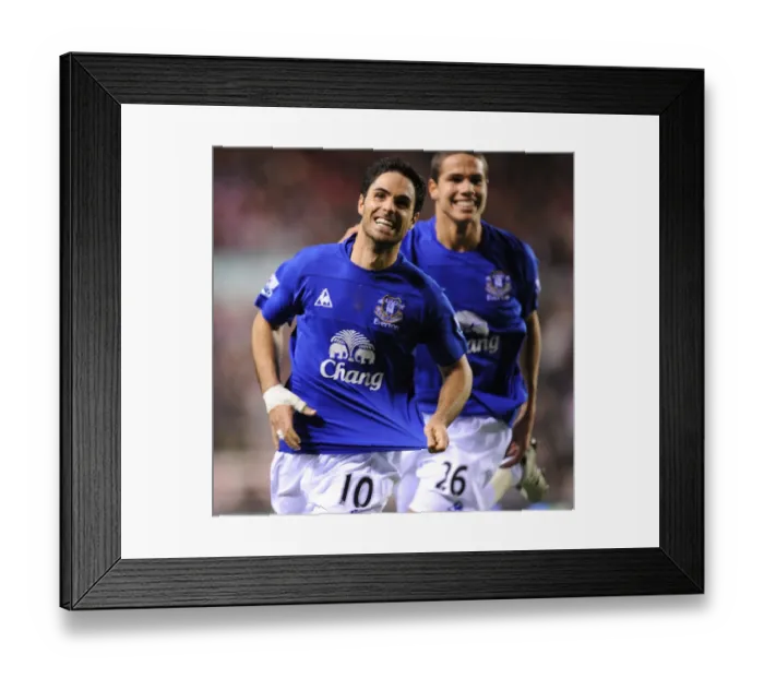 Framed Print : Mikel Arteta and Jack Rodwell: Everton's Unforgettable Equalizer Celebration vs. Sunderland (Nov 2010)