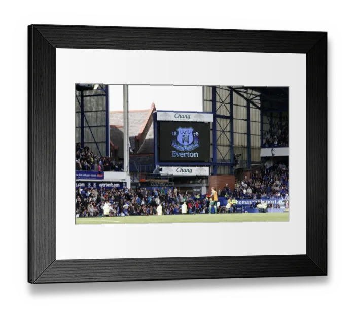 Framed Print : Roaring Big Screen: Electric Atmosphere at Goodison Park, Everton Football Club Framed Print : Roaring Big Screen: Electric Atmosphere at Goodison Park, Everton Football Club