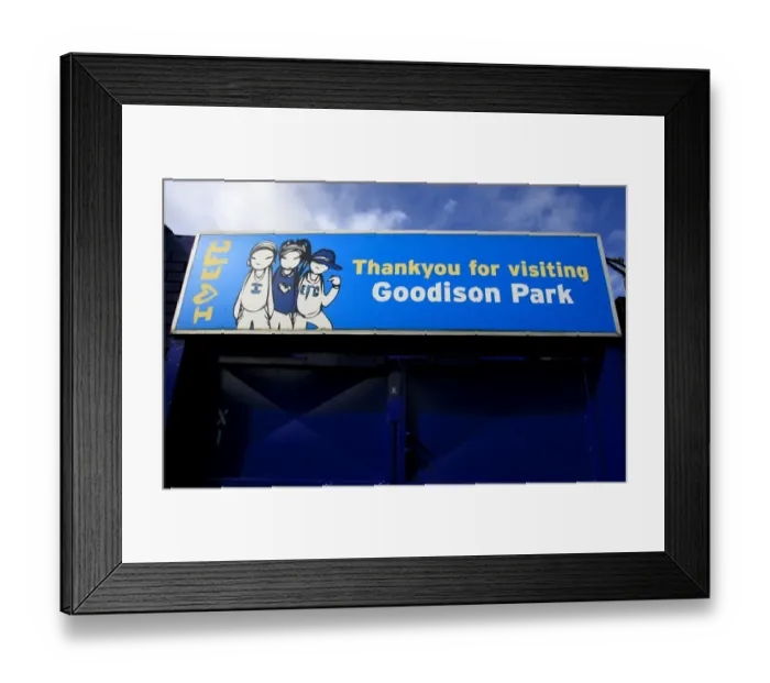 Framed Print : Everton Football Club: Pride of Goodison Park - Iconic Signage Framed Print : Everton Football Club: Pride of Goodison Park - Iconic Signage