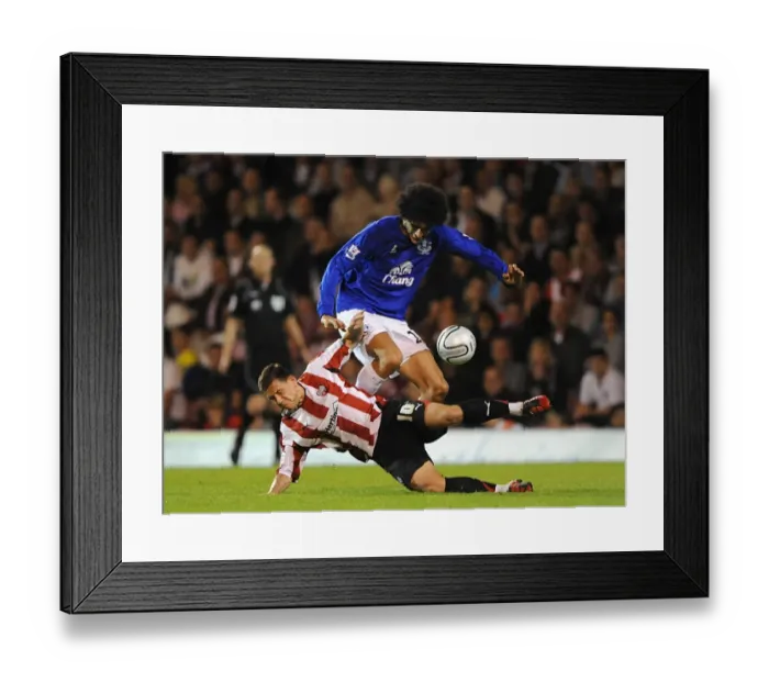 Framed Print : Fierce Rivalry: Marouane Fellaini vs. Charlie MacDonald - Everton vs. Brentford, Carling Cup Third Round, Griffin Park (September 21, 2010) Framed Print : Fierce Rivalry: Marouane Fellaini vs. Charlie MacDonald - Everton vs. Brentford, Carling Cup Third Round, Griffin Park (September 21, 2010)