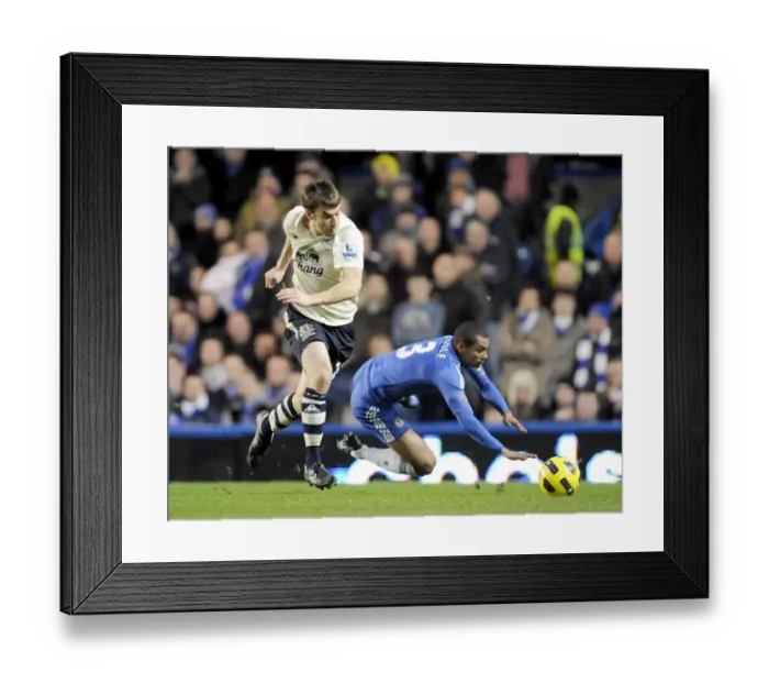 Framed Print : Clash at Stamford Bridge: Seamus Coleman vs. Ashley Cole - Everton vs. Chelsea (4 December 2010)