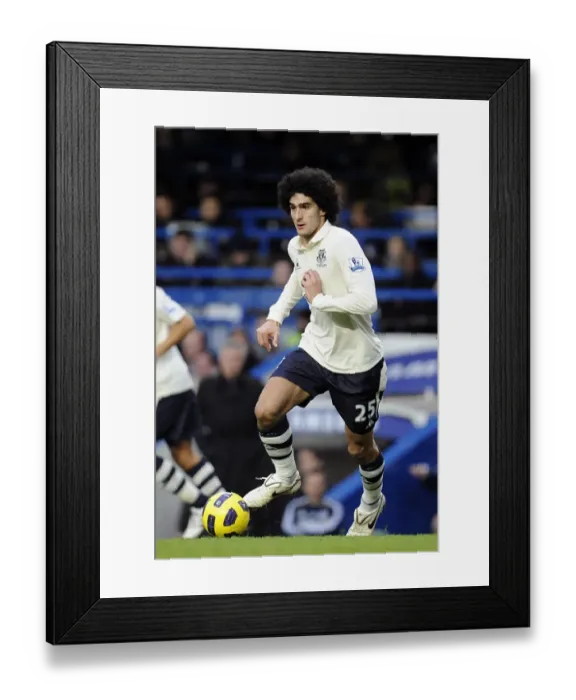 Framed Print : Marouane Fellaini vs. Chelsea: A Fierce Face-Off at Stamford Bridge (4 December 2010)