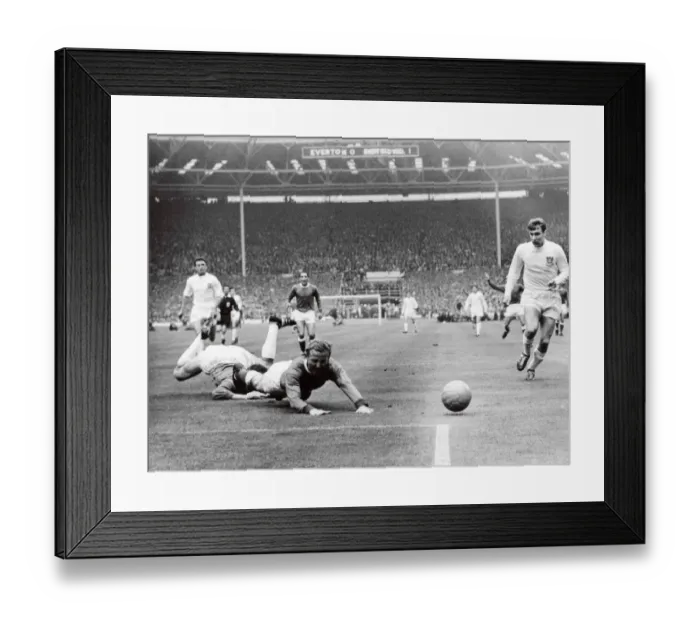 Framed Print : Controversial Moment at the FA Cup Final: Alex Young's Penalty Claim vs. Ron Springett and Sheffield Wednesday (1966) Framed Print : Controversial Moment at the FA Cup Final: Alex Young's Penalty Claim vs. Ron Springett and Sheffield Wednesday (1966)