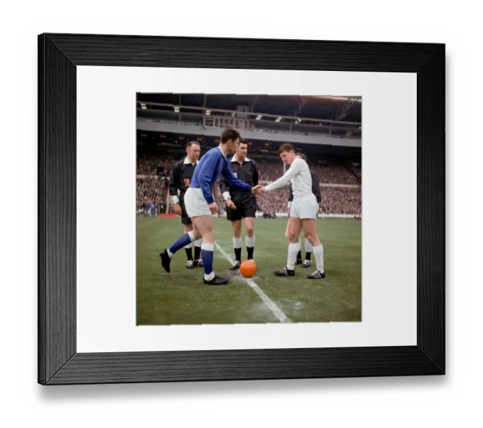 Framed Print : The Captains Handshake: Everton's Brian Labone and Sheffield Wednesday's Don Megson at the 1966 FA Cup Final (Referee: Jack Taylor) Framed Print : The Captains Handshake: Everton's Brian Labone and Sheffield Wednesday's Don Megson at the 1966 FA Cup Final (Referee: Jack Taylor)