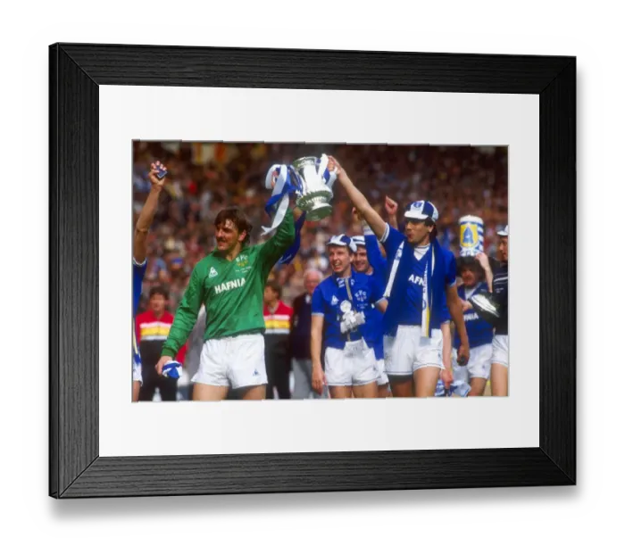 Framed Print : Everton FC: Neville Southall and Graeme Sharp Celebrate FA Cup Victory over Watford (1984)
