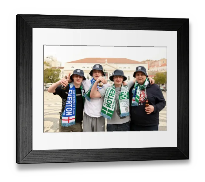 Framed Print : UEFA Europa League - Round of 32 - Second Leg - Sporting Lisbon v Everton - Everton Fans in Lisbon Framed Print : UEFA Europa League - Round of 32 - Second Leg - Sporting Lisbon v Everton - Everton Fans in Lisbon