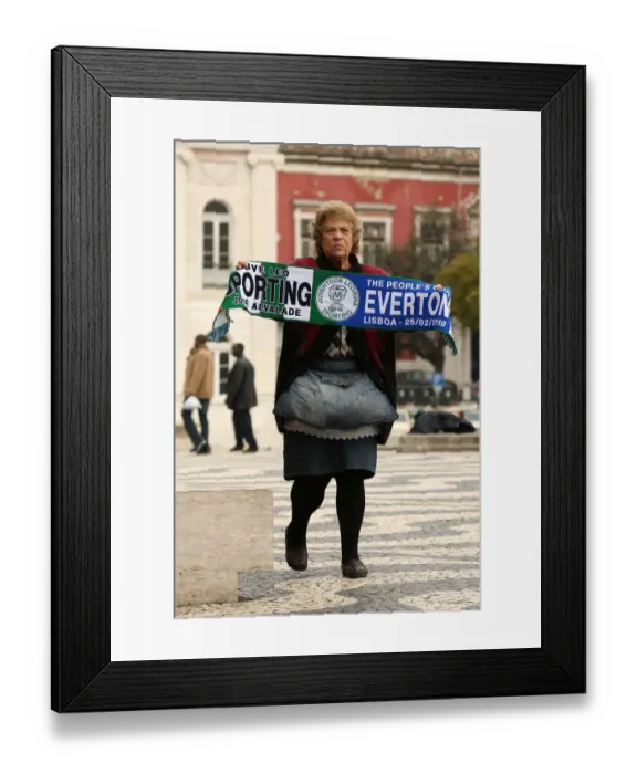 Framed Print : A Sea of Blue: Everton Fans Gather in Lisbon for Europa League Clash Against Sporting Framed Print : A Sea of Blue: Everton Fans Gather in Lisbon for Europa League Clash Against Sporting