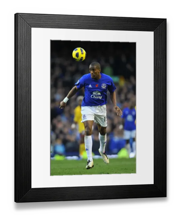 Framed Print : Steely Defender: Sylvain Distin's Everton Legacy Framed Print : Steely Defender: Sylvain Distin's Everton Legacy
