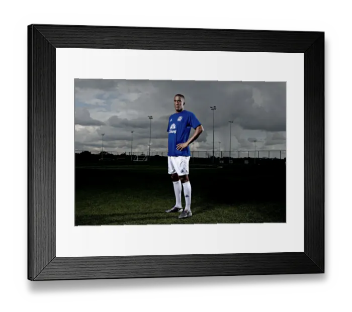 Framed Print : Steely Defender: Sylvain Distin's Everton Career