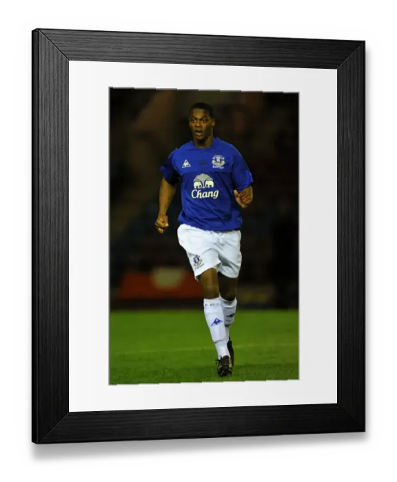 Framed Print : Determined Striker in Everton Colors: Kieran Agard Framed Print : Determined Striker in Everton Colors: Kieran Agard