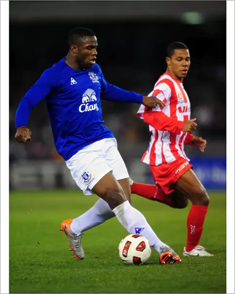 Three Strikers in Action: Victor Anichebe for Everton and Alex Terra for Melbourne Hearts